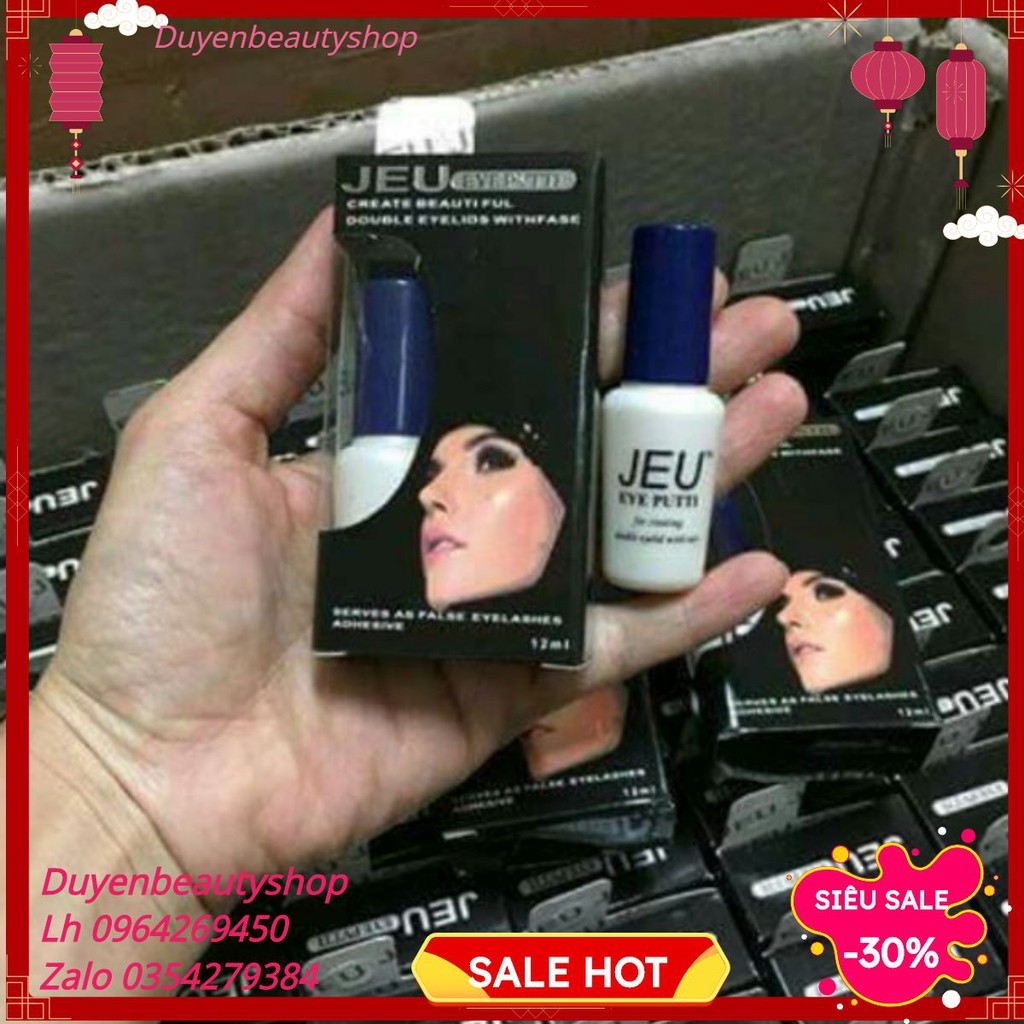 Keo dính mi JEU siêu dính chính hãng màu trong suốt không lộ chuyên dùng cho tất cả các loại lông mi
