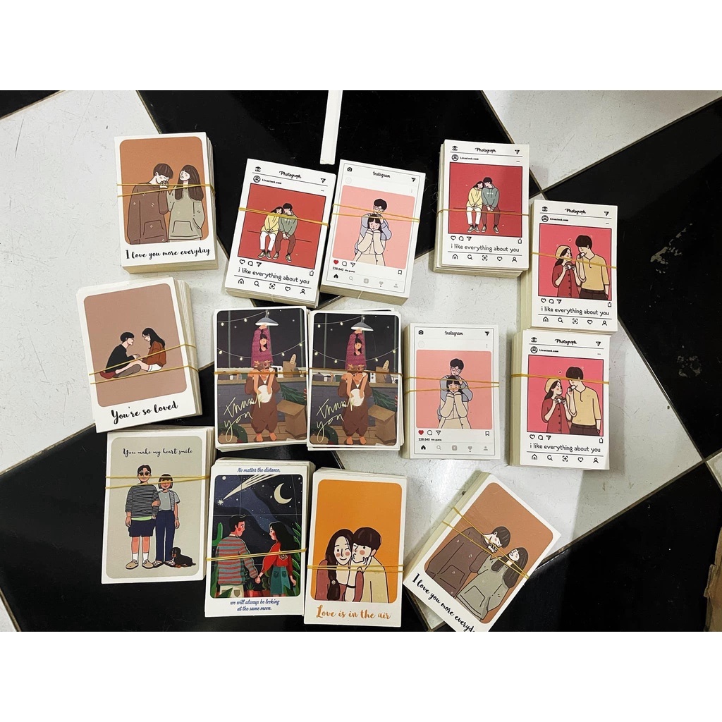 Thiệp Postcard Couple Hàn Quốc Decor, Thiệp Chúc Mừng Valentine, Sinh Nhật, Giáng Sinh, Lễ Kỉ Niệm, Thiệp Cảm Ơn