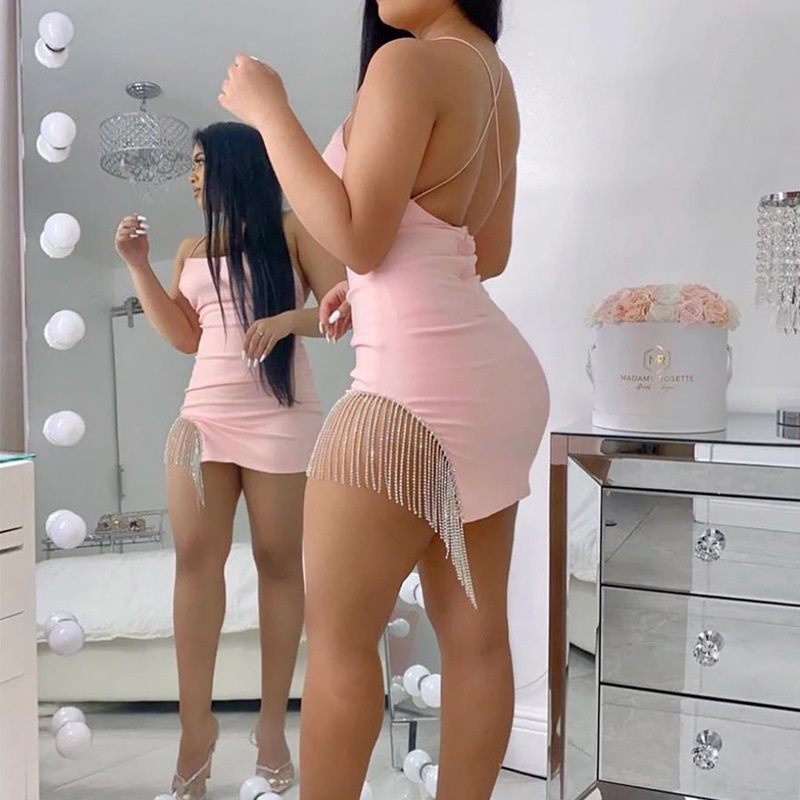 DUNEA Đầm Hai Dây Hở Lưng Quyến Rũ Thời Trang Cho Nữ