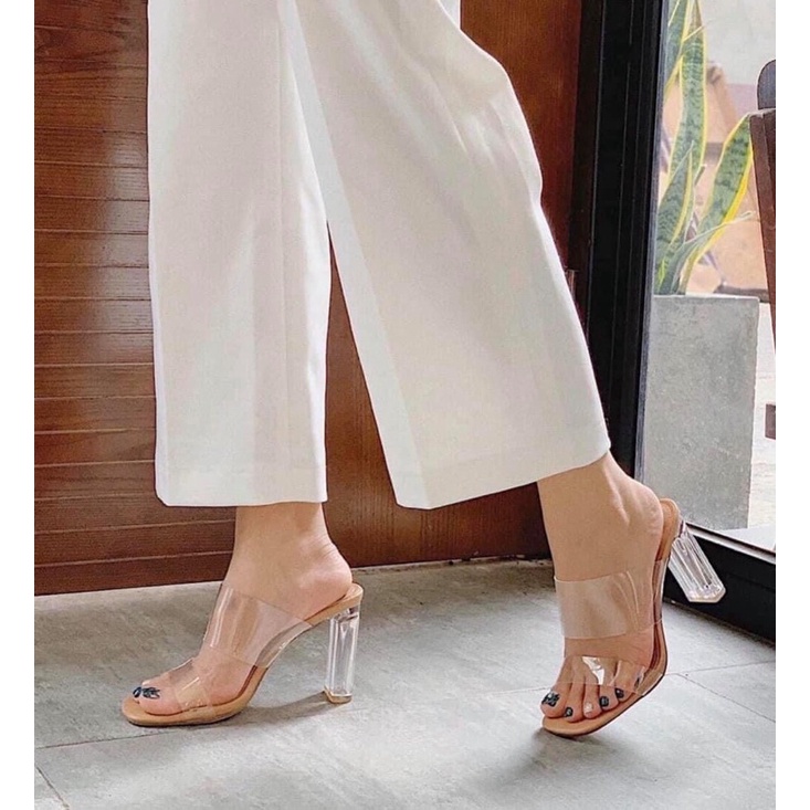 Guốc Zara quai trong mica gót trong 7p 9p mềm êm fullbox Hemin Shoes