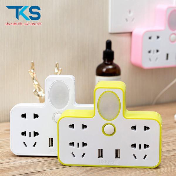 Ổ điện chữ t kèm đèn ngủ thông minh