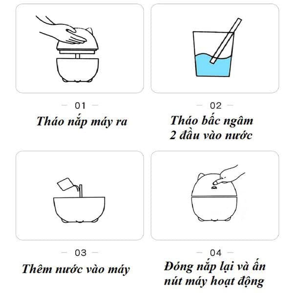 MÁY XÔNG TINH DẦU 330ml KÈM ĐÈN LED mẫu mới.