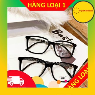 Gọng kính cận vuông A1013 kèm sẳn tròng 0 độ chống ánh sáng xanh bảo vệ mắt trước màn hình phù hợp mặt tròn, dài
