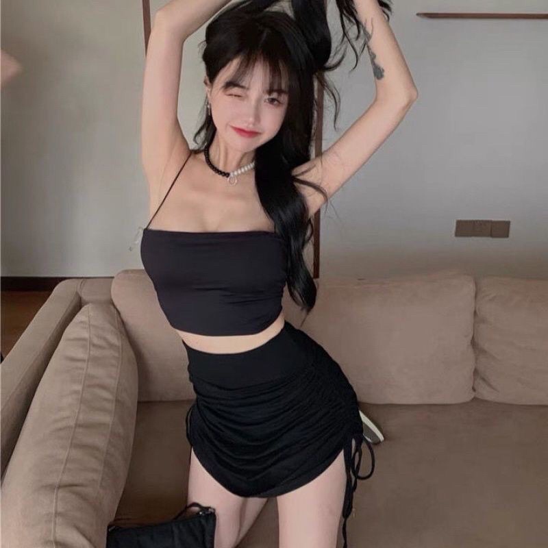 sét áo dây bún chân váy rút dây xinh đẹp vl6
