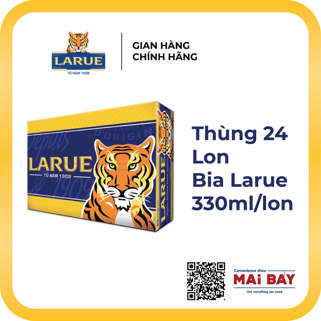 [GIAO NHANH 1H] Thùng 24 lon bia Larue 330ml/lon