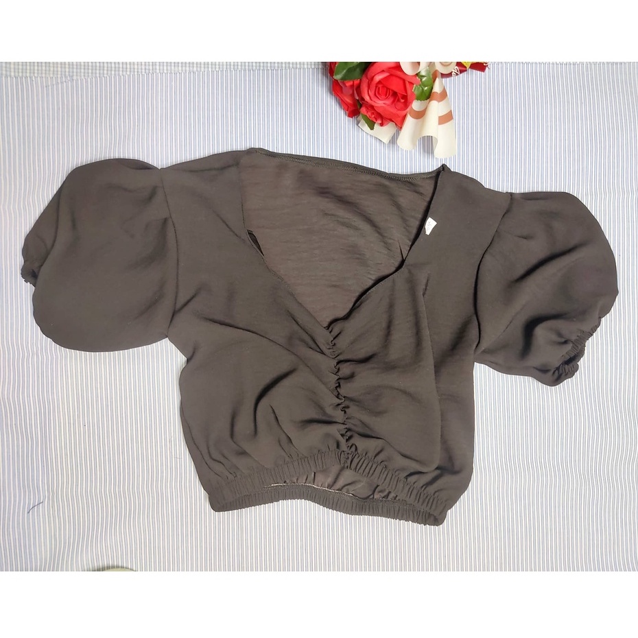 Áo Croptop Voan Nhún Ngực