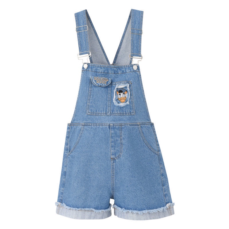✺►Quần yếm ngắn ống rộng thêu họa tiết Disney thời trang mùa hè cho nữ 1111