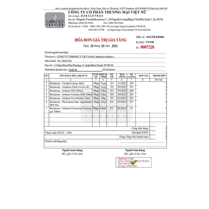 Kem dưỡng da bioderma Pore Refiner và Hydra 30ml hàng pháp có bill