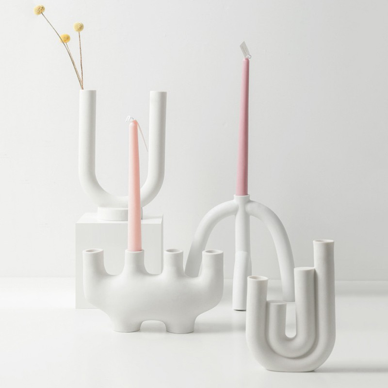 Chân Nến Bằng Gốm Kiểu Dáng Tối Giản Sang Trọng