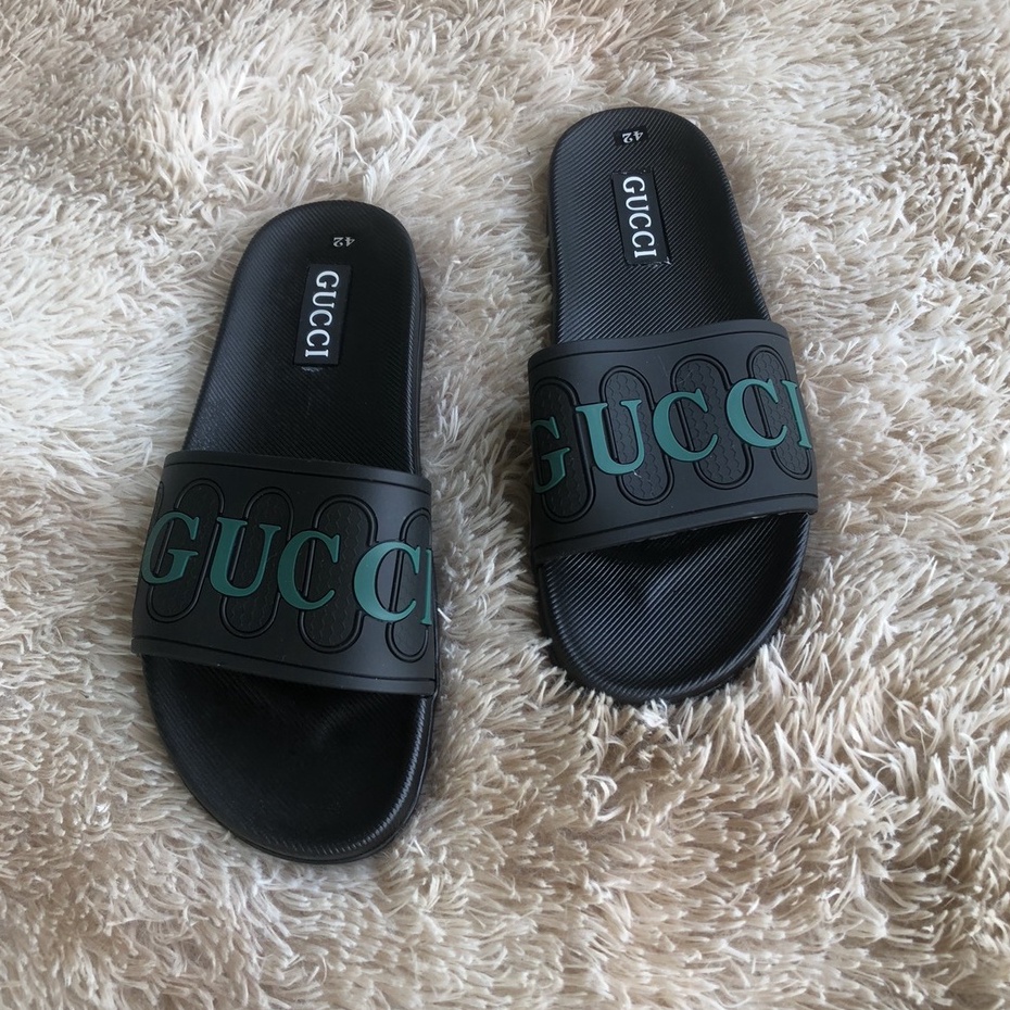 (Có Video + Ảnh Thật) Dép Gucci Họa Tiết GC Đế Cao Su Chống Nước - Dép Quai Ngang Nam Nữ Thời Trang Cao Cấp Hottrend