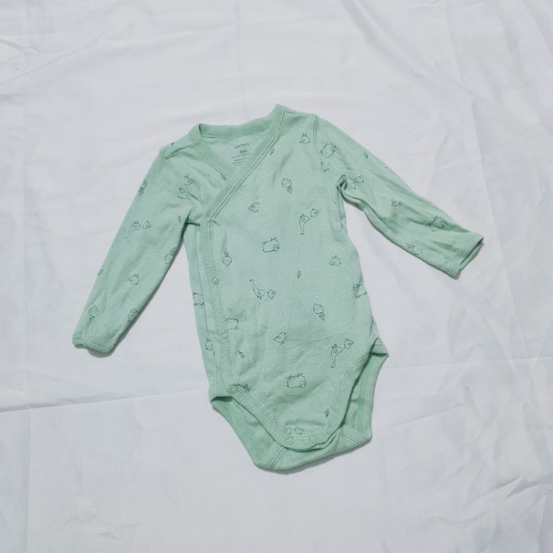 Body chip dài tay cài vạt chéo, bodysuit liền thân hàng xuất dư xinh cho bé sơ sinh size 0-12m