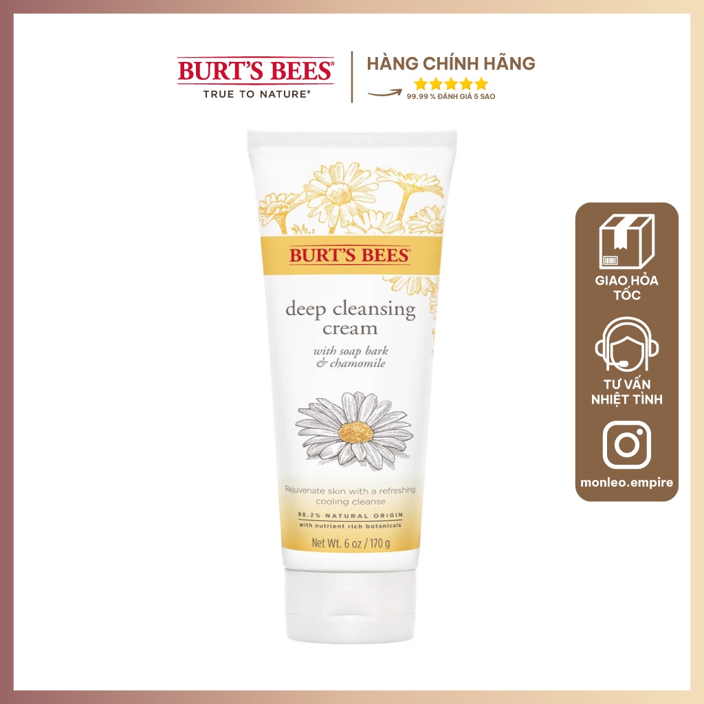 Sữa rửa mặt hoa cúc Burt's Bees Deep Cleansing Cream 170g