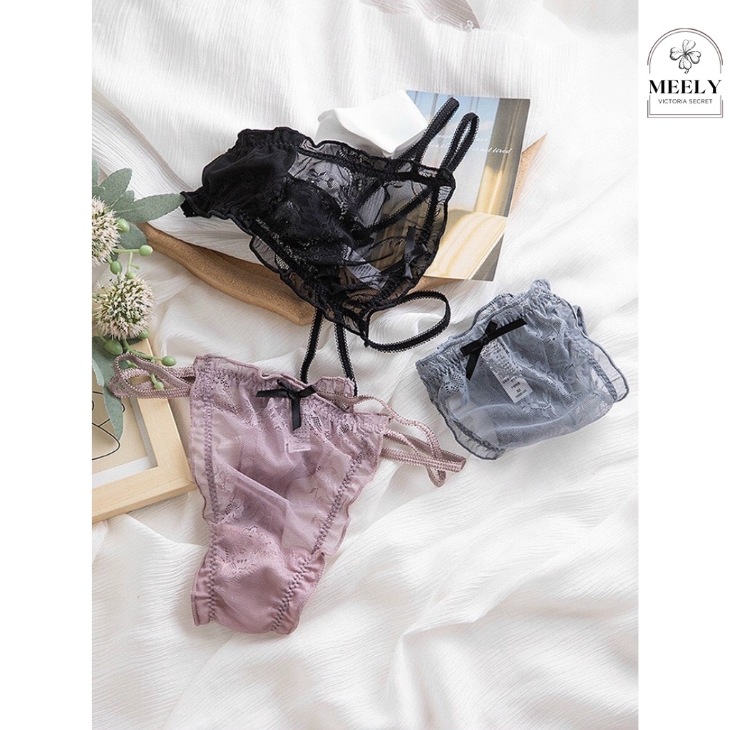 Quần Lót Lọt Khe Ren Xuyên Thấu Sexy  Nữ Cao Cấp Cạp Vừa Nâng Mông Chât Liệu Ren Co Giãn Siêu Đốt Mắt Gợi Cảm - 057