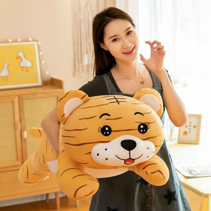 Gối ôm hình chú Hổ vằn màu vàng đủ size 40-60-80-100 cm chất bông cao