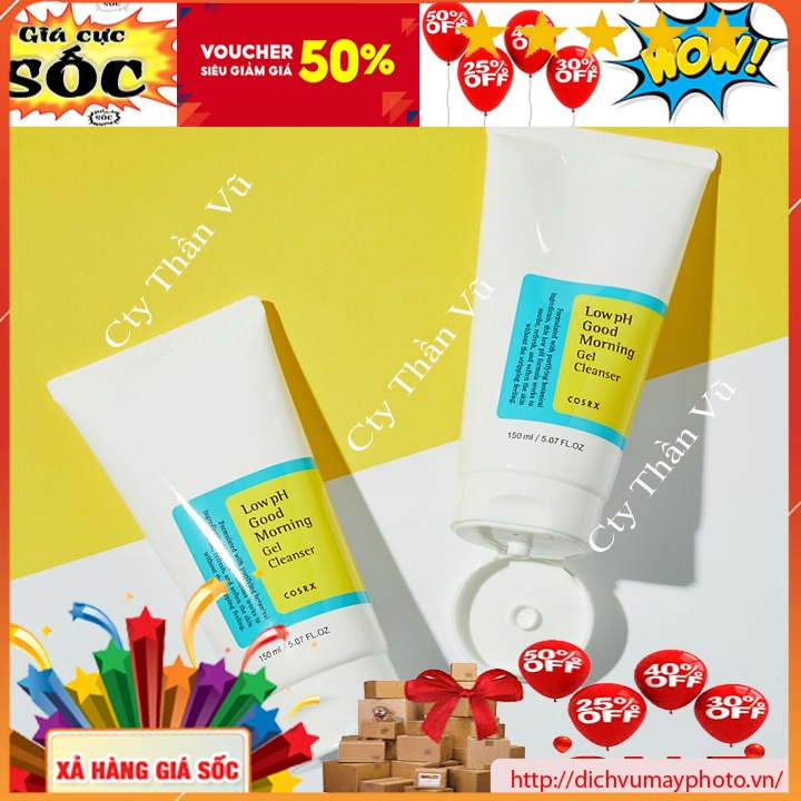 Sữa Rửa Mặt Cosrx Low pH Good Morning Gel Cleanser 150ml Không Gây Kích Ứng Da, Dịu Nhẹ, Kiềm Dầu Tốt