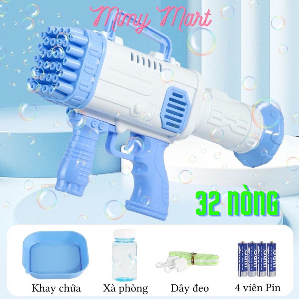 Đồ chơi súng bắn bong bóng 32 nòng máy bắn bong bóng 32 nòng tặng kèm pin