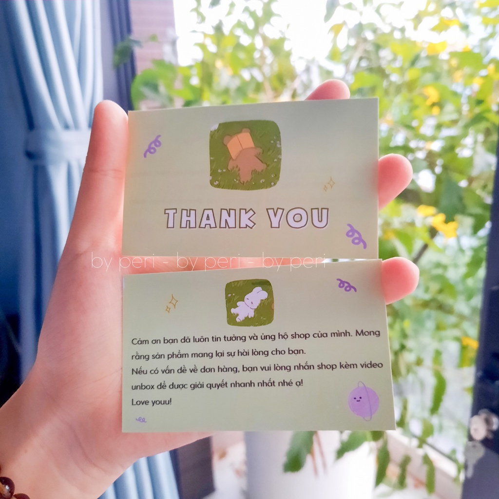 5 hoặc 20 card thank you, name card NGẪU NHIÊN nhiều mẫu dễ thương, xinh xắn size 9x5cm