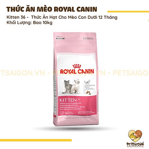 ROYAL CANIN KITTEN 36 - THỨC ĂN HẠT CHO MÈO CON DƯỚI 12 THÁNG-10KG