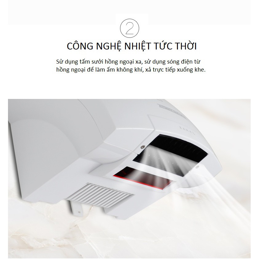 Máy Sấy Tay Tự Động Bằng Cảm Biến Hồng Ngoại Cao Cấp