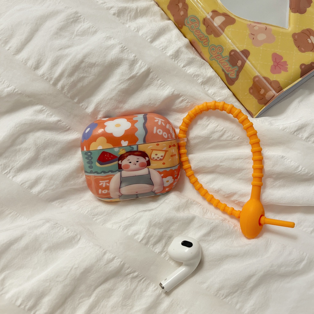 Vỏ Bảo Vệ Hộp Sạc Tai Nghe Airpods 1 2 3 Pro Chống Sốc Hình Cô Gái Mũm Mĩm Dễ Thương