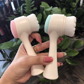 Cọ rửa mặt 2 đầu Với đầu bông rửa mặt và đầu cọ massage