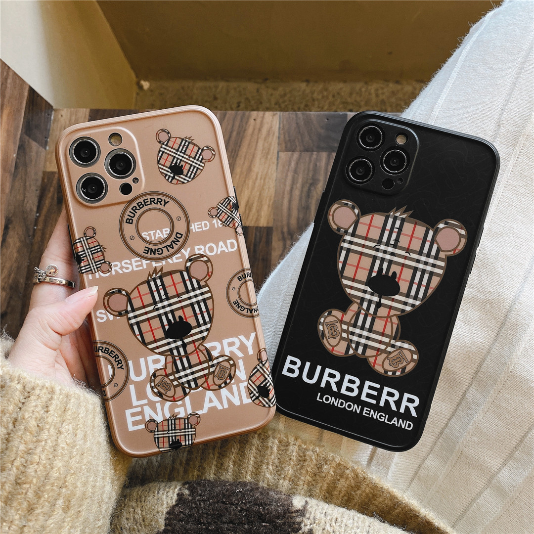 Ốp điện thoại nhựa mềm họa tiết logo burberry/chú gấu cho iPhone12 mini 11 PRO MAX 7/8plus SE2020 X/XS XR XSMAX | BigBuy360 - bigbuy360.vn