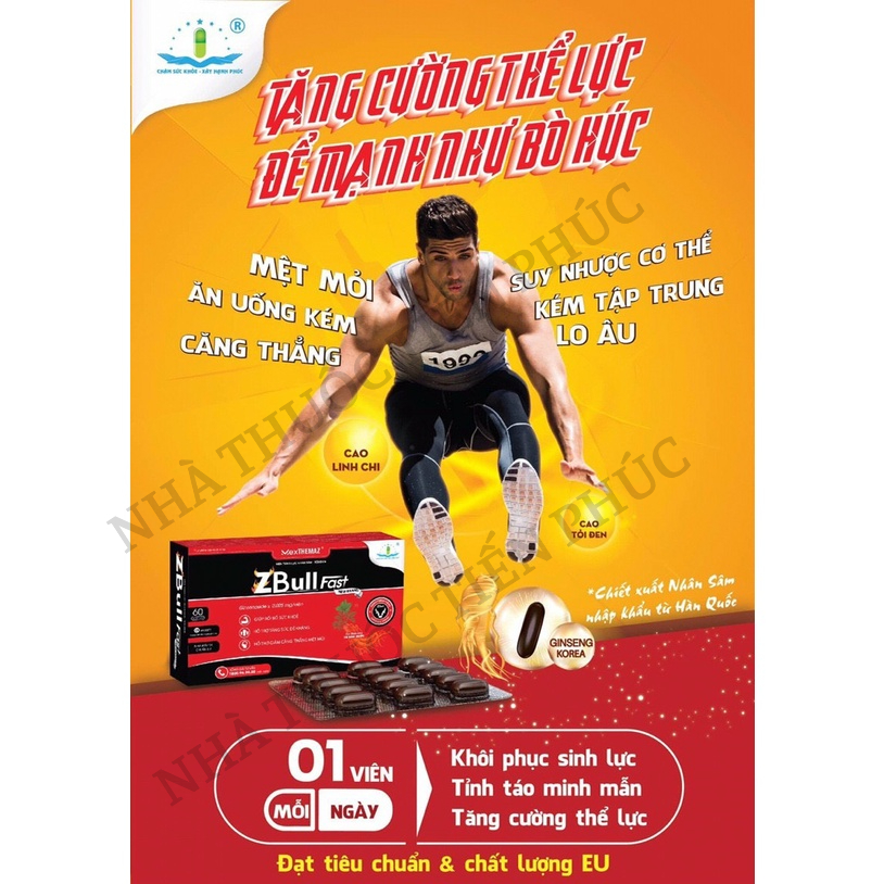 Viên Tăng Lực Nhân Sâm Tỏi Đen ZBULL Fast  Hộp 60 viên