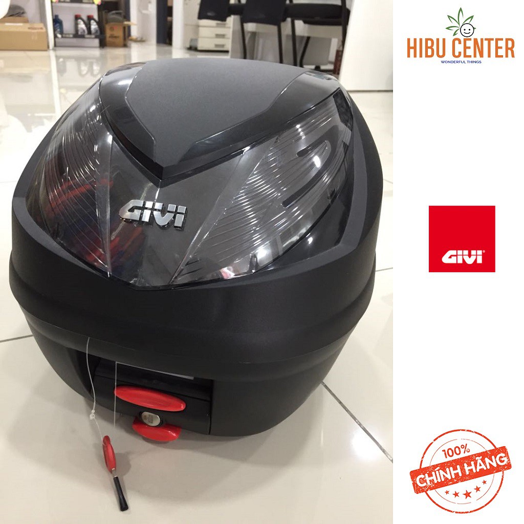 Thùng GIVI E250N/ E250N2 WILDCAT Phản Quang Đỏ/ Xám Khói 25 Lít Khóa Monolock Hàng Chính Hãng – HBCENTER