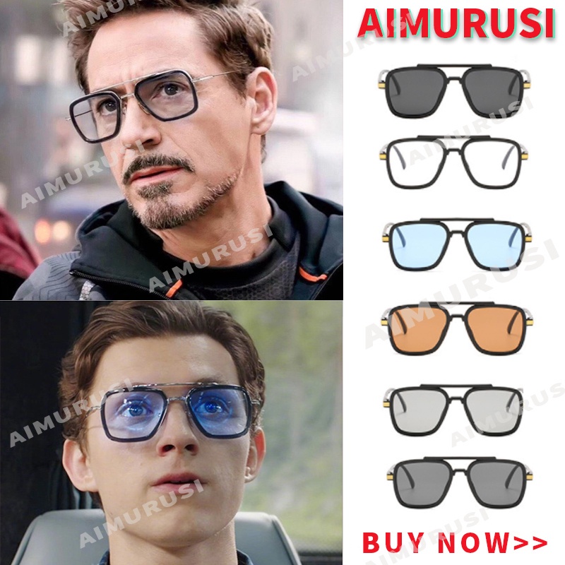 Kính mát gọng vuông phong cách siêu anh hùng Avengers tony stark thời trang cho nam
