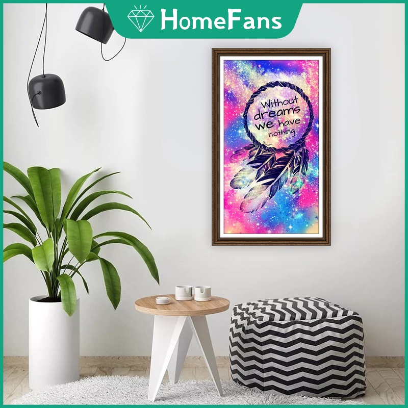 Bộ Tranh Đính Đá 5D Tự Làm Hình Dreamcatcher Không Có Khung 30x50cm