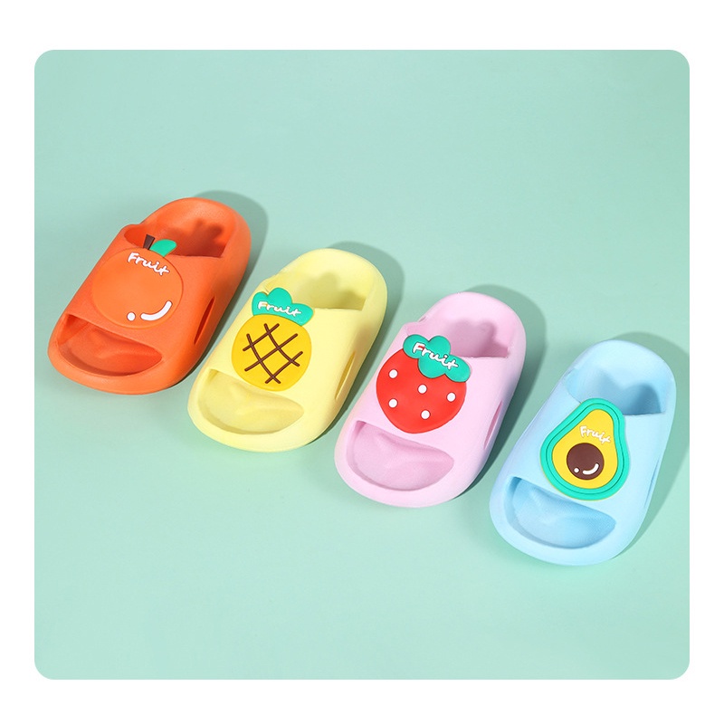 [THANH LÝ] Dép lê cho bé trai &amp; bé gái mềm mại, chống trơn trượt, họa tiết hoa quả siêu cute