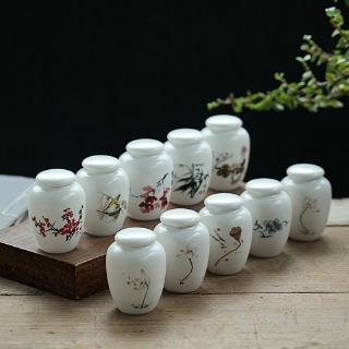 Hũ gốm đựng trà mini có nắp đậy tiện dụng