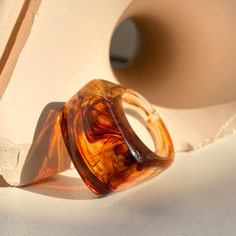 Nhẫn Nhựa Acrylic Trong Suốt Phong Cách Cá Tính Thời Trang Hàn Quốc