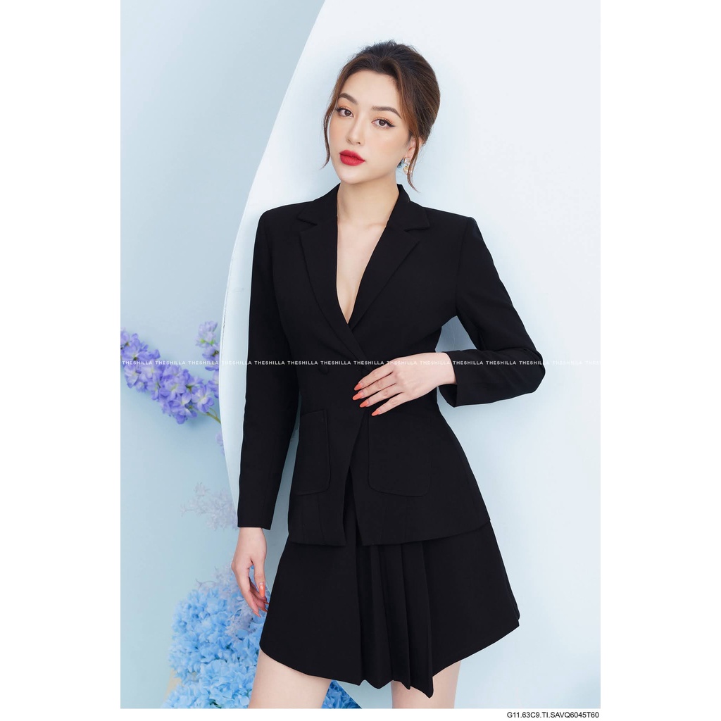 Set áo váy thiết kế xếp ly chéo cao cấp [ Có video + Ảnh thật ] The Shilla - G11-63C9