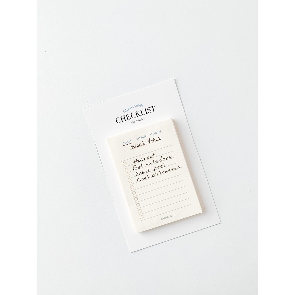 Giấy note ghi chú danh sách - Crabit Checklist Notepad - 30 tờ