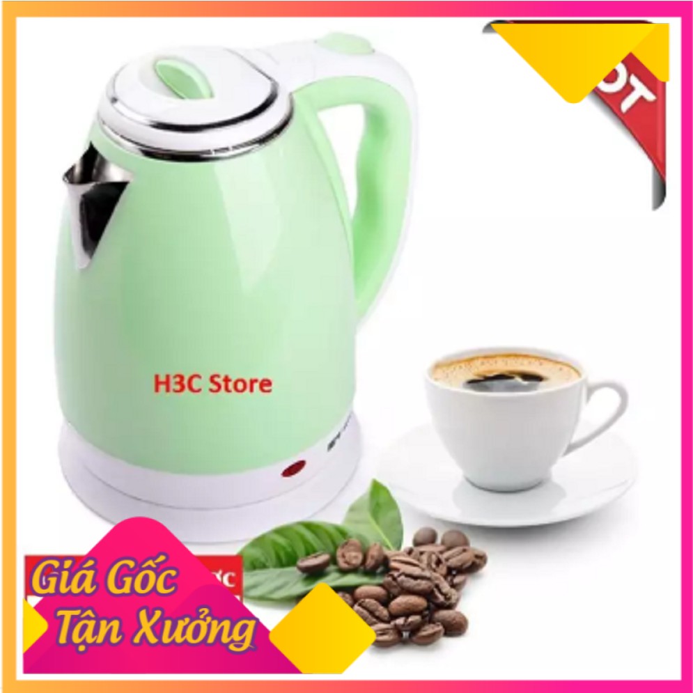 [ XẢ HÀNG ]Ấm đun nước siêu tốc 2 lớp Electric Kettle 1.8L ( màu ngẫu nhiên) + Tặng lấy dáy tai có đèn trị giá 15k H3C