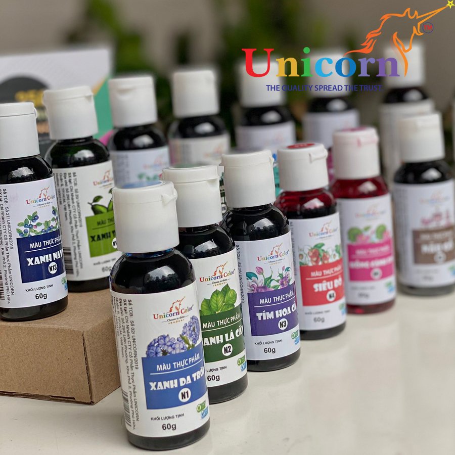 Màu siro Unicorn 60g- màu thực phẩm làm bánh- màu nước pha kem- đồng tiến