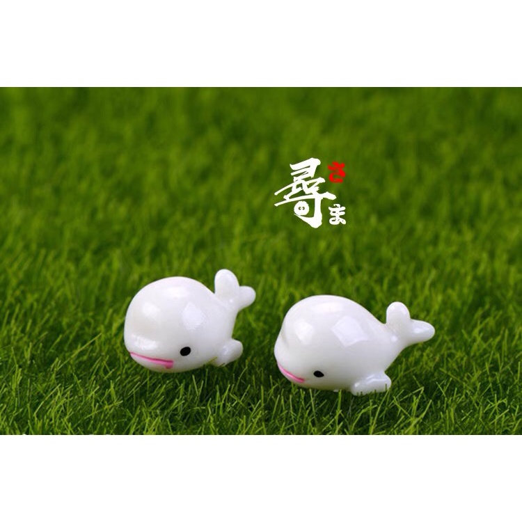 Tiểu cảnh chú cá heo trang trí sen đá, xương rồng, terrarium, charm slime, cây cảnh mini, cây để bàn, đồ trang trí