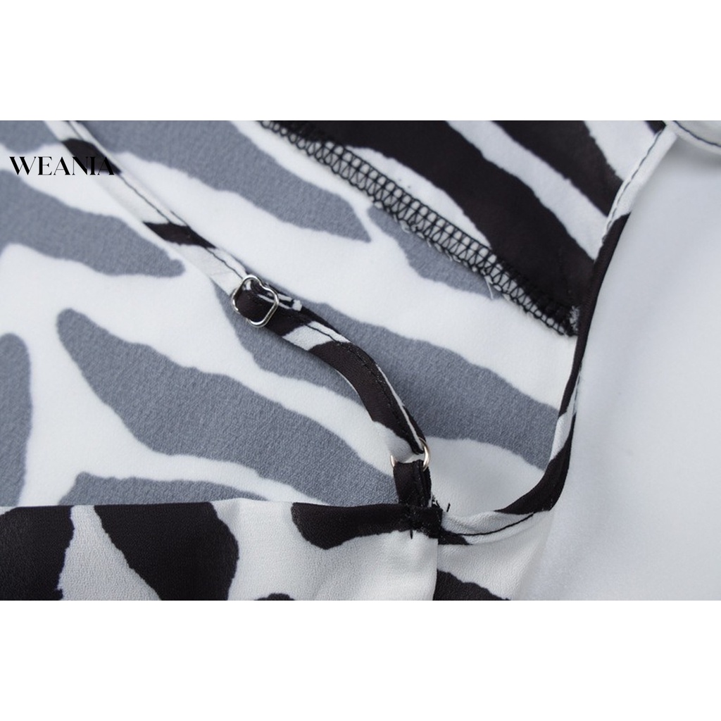 Đầm Dài Xẻ Tà Hở Lưng Họa Tiết Ngựa Vằn Thời Trang Đi Biển Quyến Rũ