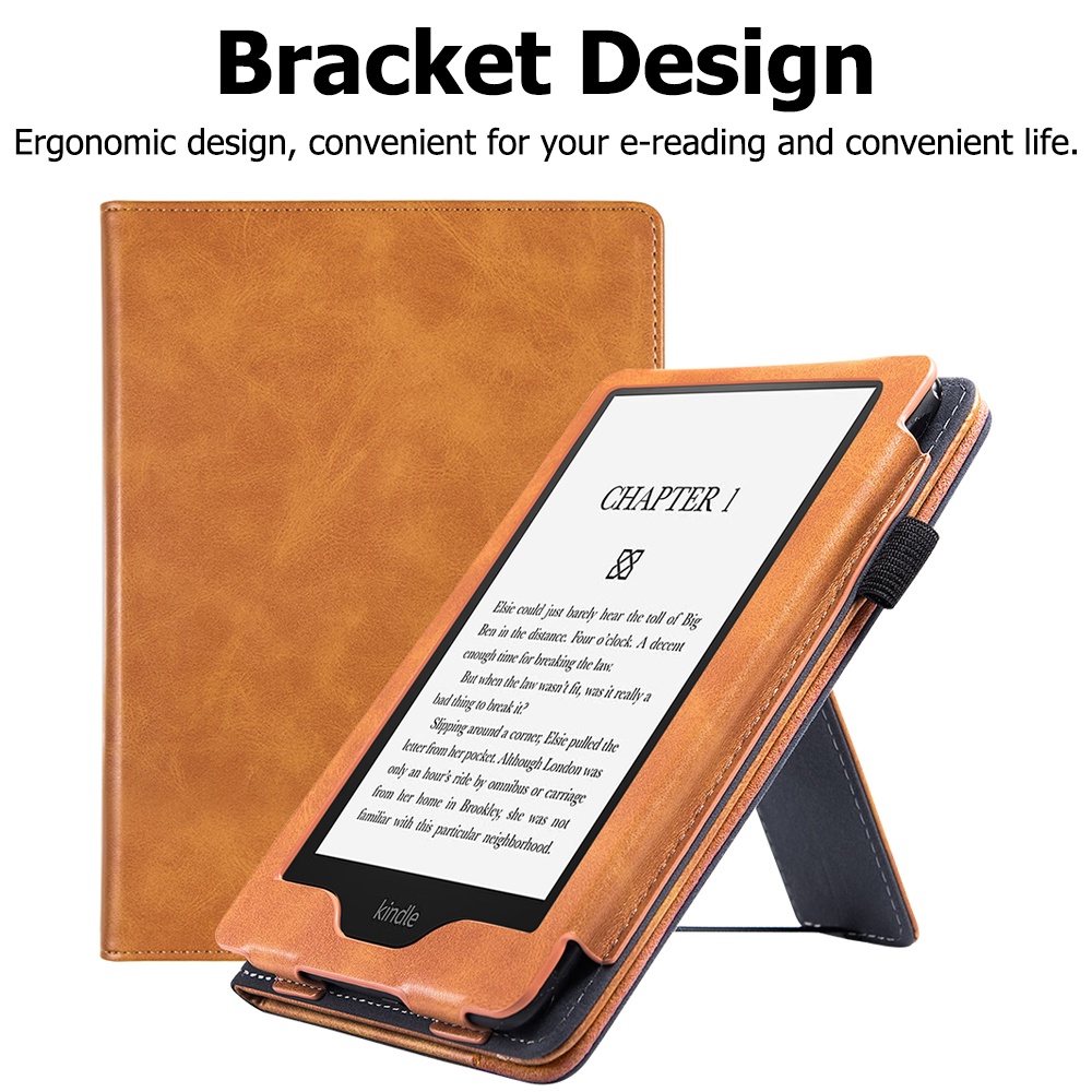 Miimall Bao Da  Kindle Paperwhite 11 Máy Đọc Sách PU Thức Ngủ Kèm Dây Đeo Tay Tiện Dụng Cho 6.8" Paperwhite 11th