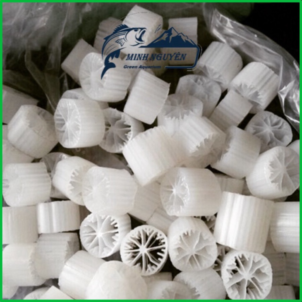 Hạt Kaldnes Hạt Kanet loại 8 6 4 cánh-Vật liệu lọc nước hồ cá, bể cá cảnh 100G