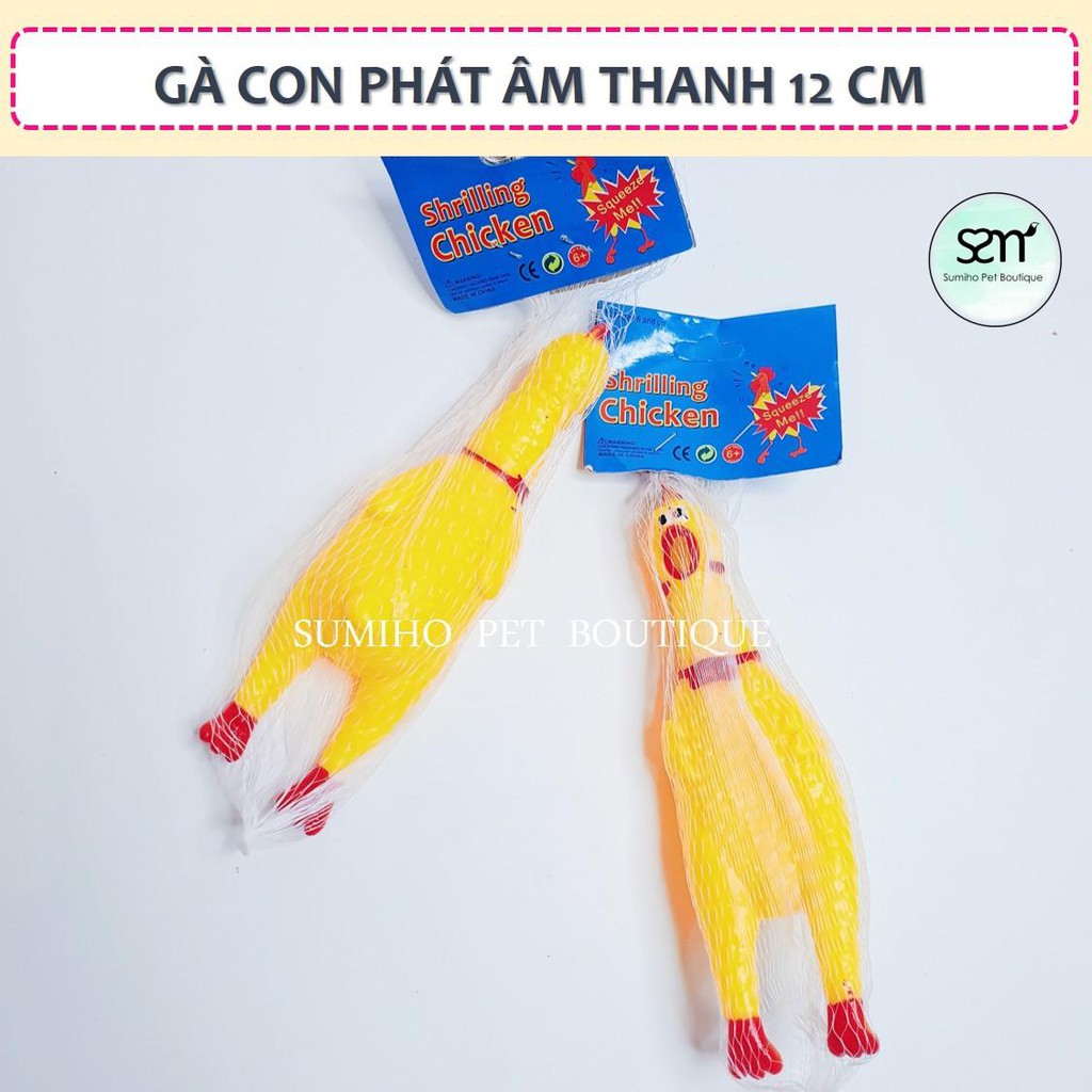 Đồ chơi tương tác với thú cưng Sumiho - Con gà phát âm thanh chút chít (12cm)