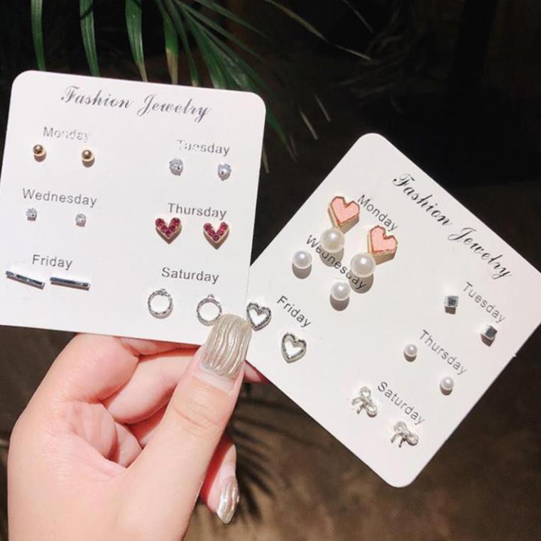 Set Khuyên Tai Thiết Kế Đơn Giản Phong Cách Hàn Quốc đẹp mê luôn dành cho các bạn nữ