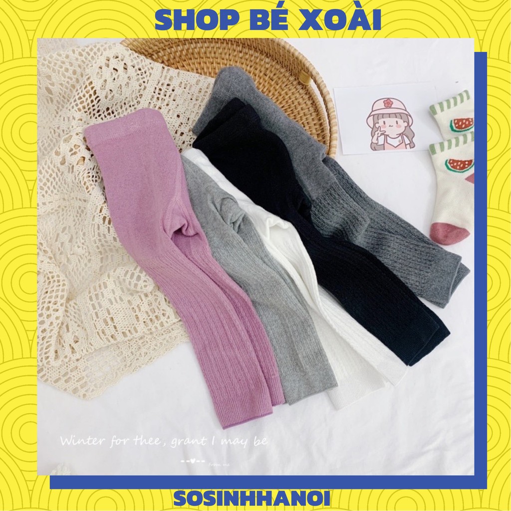 Quần tất cho bé, quần legging len gân không bàn cực xinh dáng ôm gọn