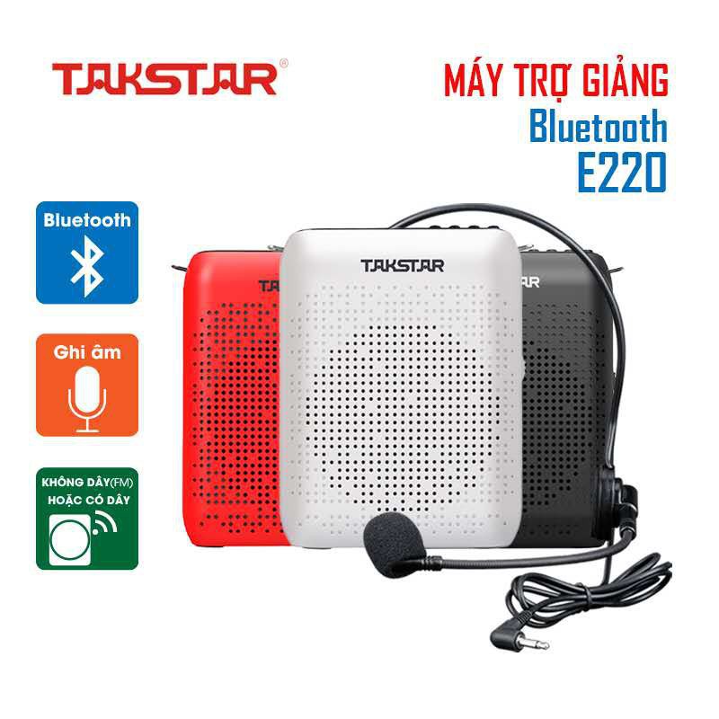 Máy trợ giảng không dây đa năng hỗ trợ bluetooth, thẻ nhớ SD, FM Radio | Takstar E220