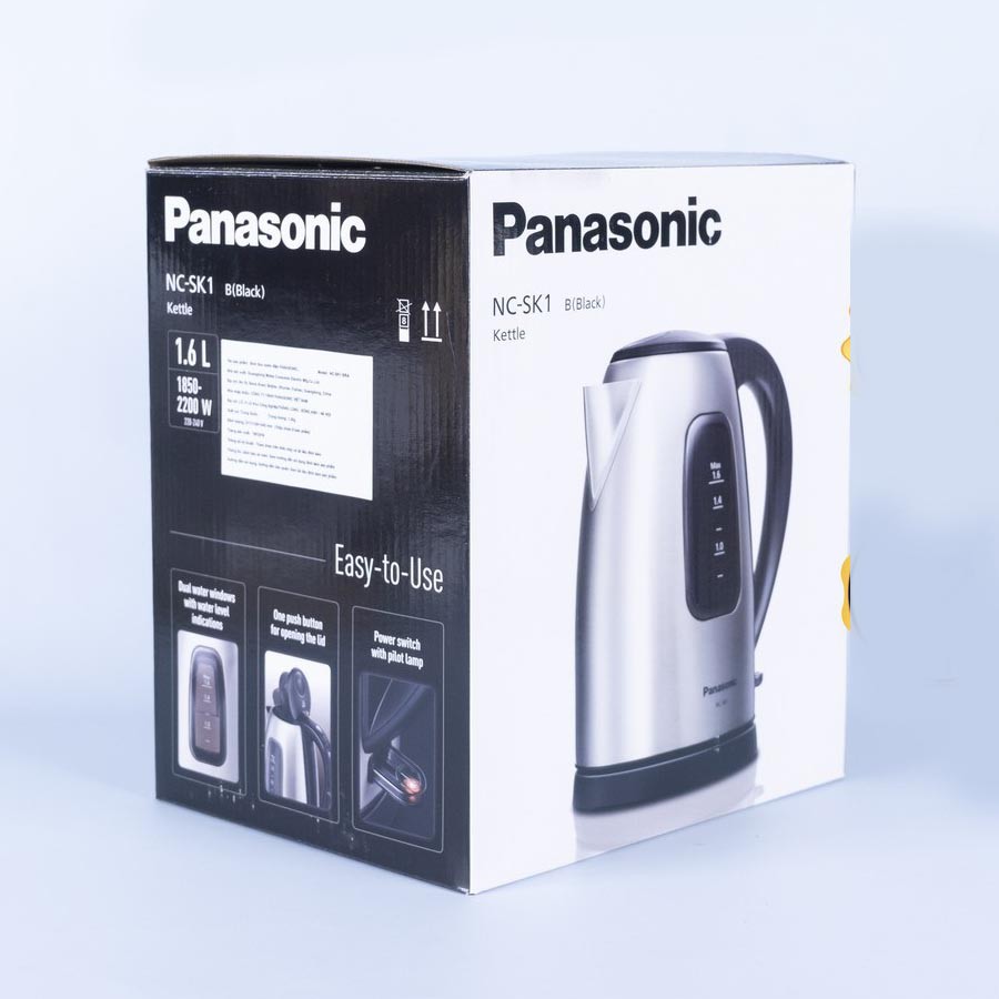 Ấm Điện Đun Nước Siêu Tốc Panasonic NC-SK1BRA Dung Tích 1.6 Lít - Hàng Chính Hãng, Bảo Hành 12 Tháng