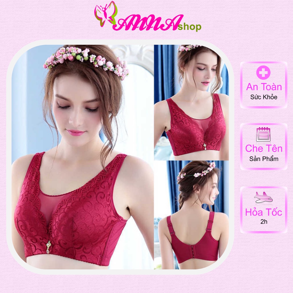 Áo ngực nữ vải ren có size 40 mút nhẹ thiết kế đơn giản, trẻ trung, dễ phối đồ (MS 04048) Anna Shop