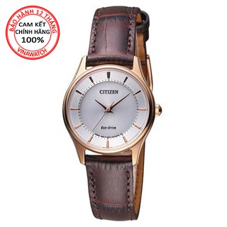 Đồng hồ Nữ Citizen dây da Eco-Drive (Năng Lượng Ánh Sáng) kính Sapphire EM0403-02A