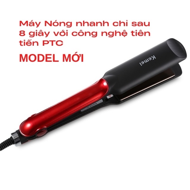 Máy ép tóc điều chỉnh 4 mức nhiệt độ nóng nhanh kéo mượt tóc kèm lược tròn KM531