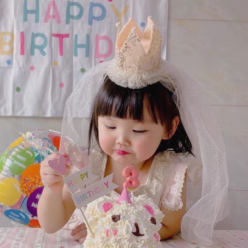 Bờm cài nón Vương miện Sinh nhật cho người lớn và bé